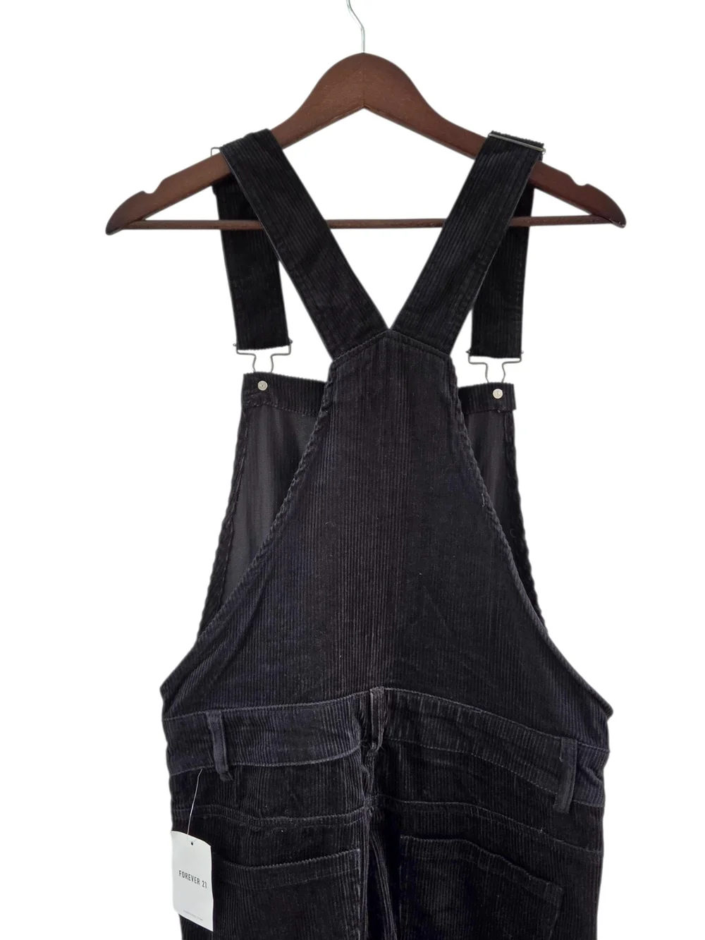 Forever 21 Black Corduroy Overalls Pockets Mens Size XS NEW NWT